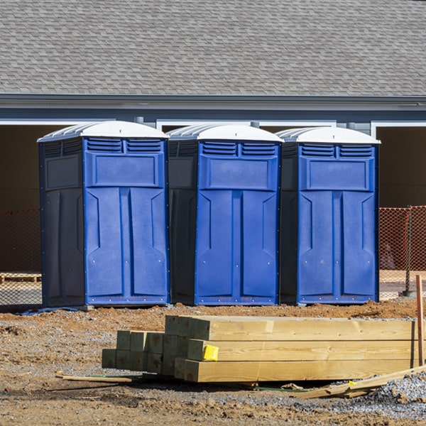 how often are the portable restrooms cleaned and serviced during a rental period in Rushford WI